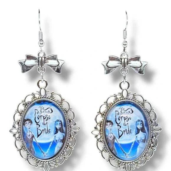Corpse Bride Tim Burton’s Inspired Character Pendant 2 pairs Set of Earrings - Picture 7 of 7